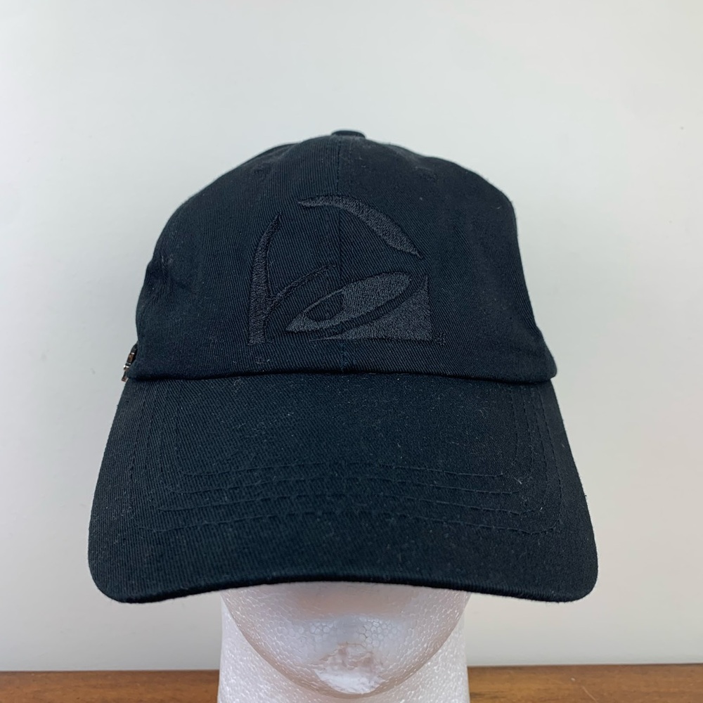 Taco Bell Black Strap Back Employee Cantina Chicken Menu Adjustable Hat W/ Pin